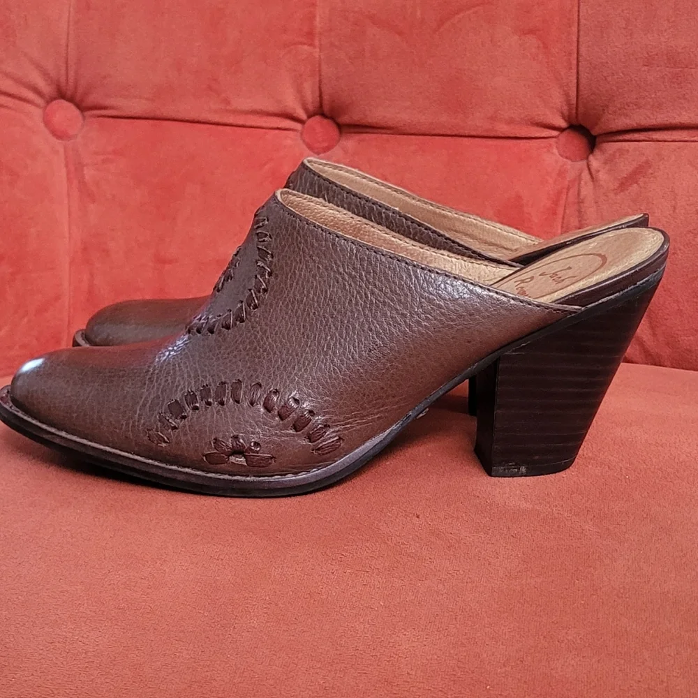 Jack Rogers Marley Leather Mule Slide Chestnut Brown Size 7.5 - Picture 6 of 10